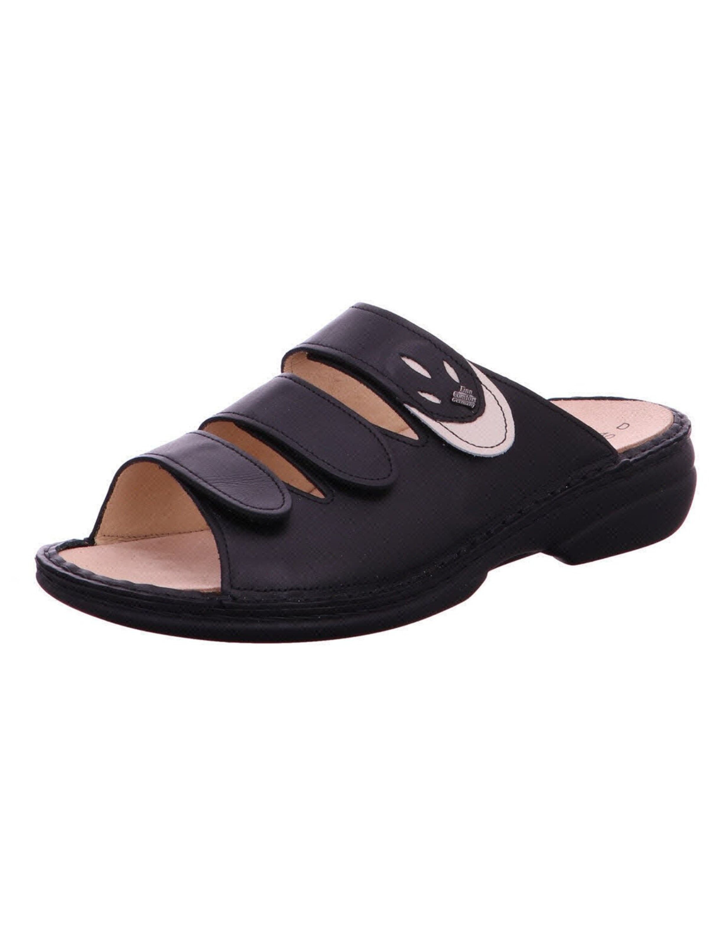 Finn Comfort Mule 'Pantolette Damen 02554 900418 Echtleder in schwarz' in Black: front