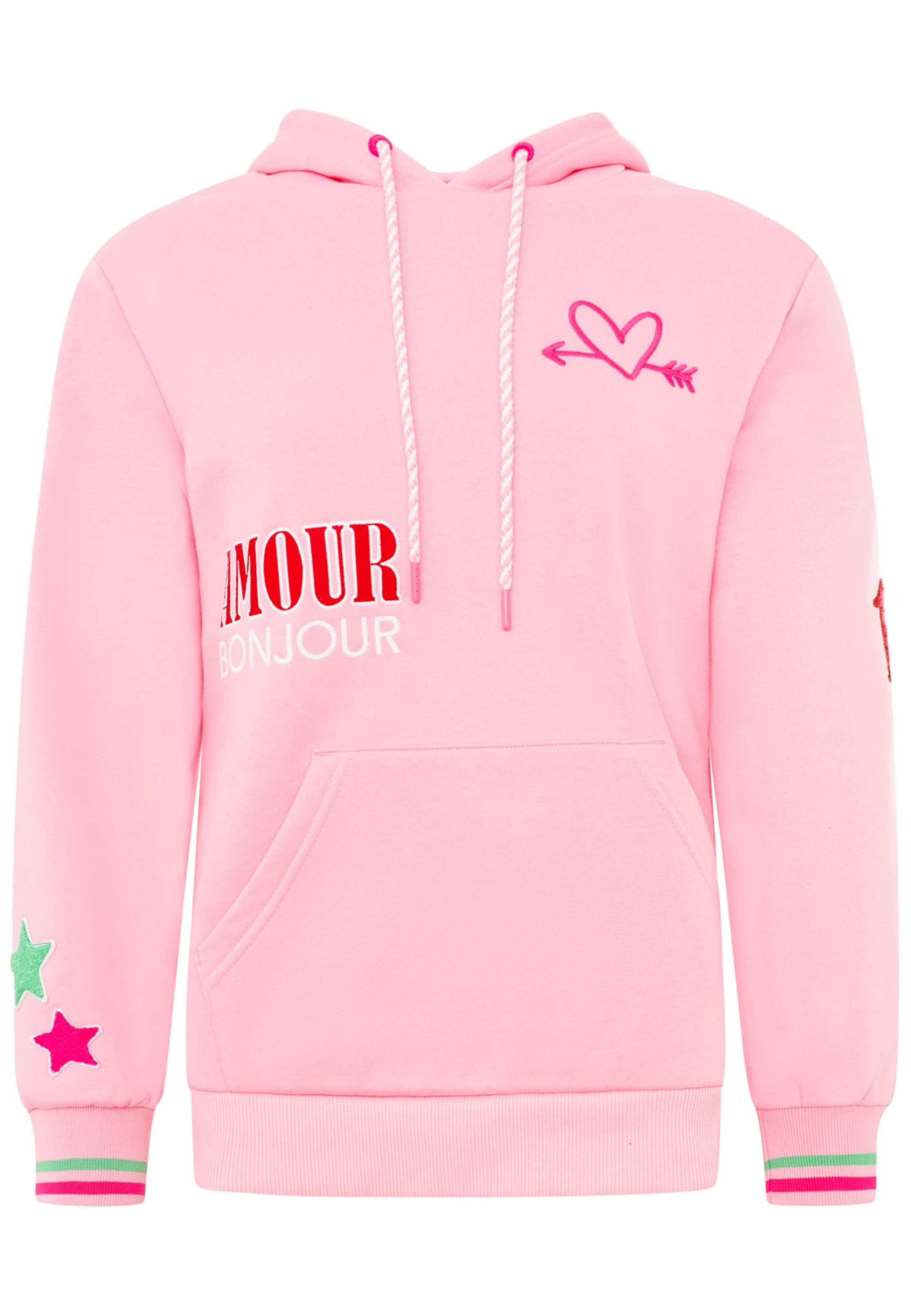 Zwillingsherz Sweatshirt in Roze: voorkant