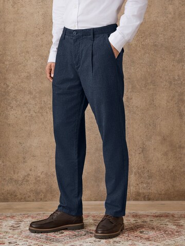 Next Обычный Брюки со складками в Синий: спереди