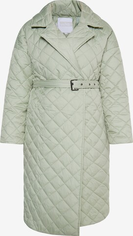 Usha Between-Seasons Coat in Green: front