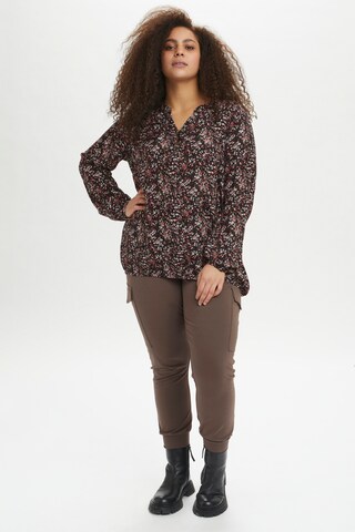 KAFFE CURVE Bluse 'Olanda' i brun