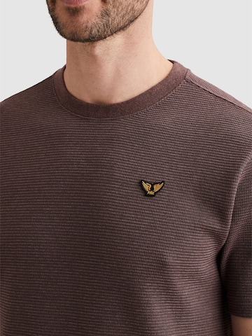 PME Legend Paita 'T-shirt with two-tone stripe pattern and texture' värissä lila