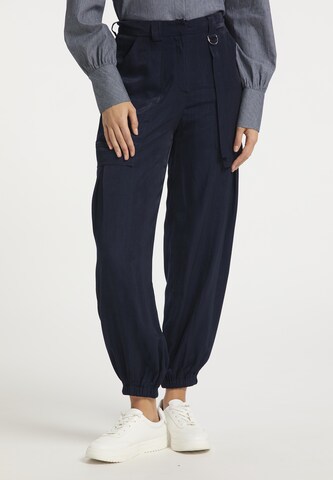 usha BLUE LABEL Tapered Cargobroek in Blauw: voorkant