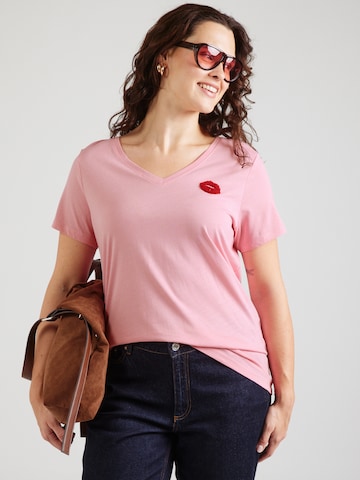 ONLY Carmakoma - Camiseta 'CARBONNIE' en rosa: frente