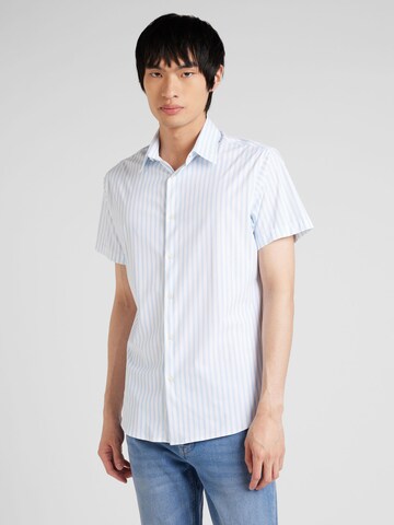 JACK & JONES Slim fit Button Up Shirt 'JPRBLAACTIVE' in Blue: front