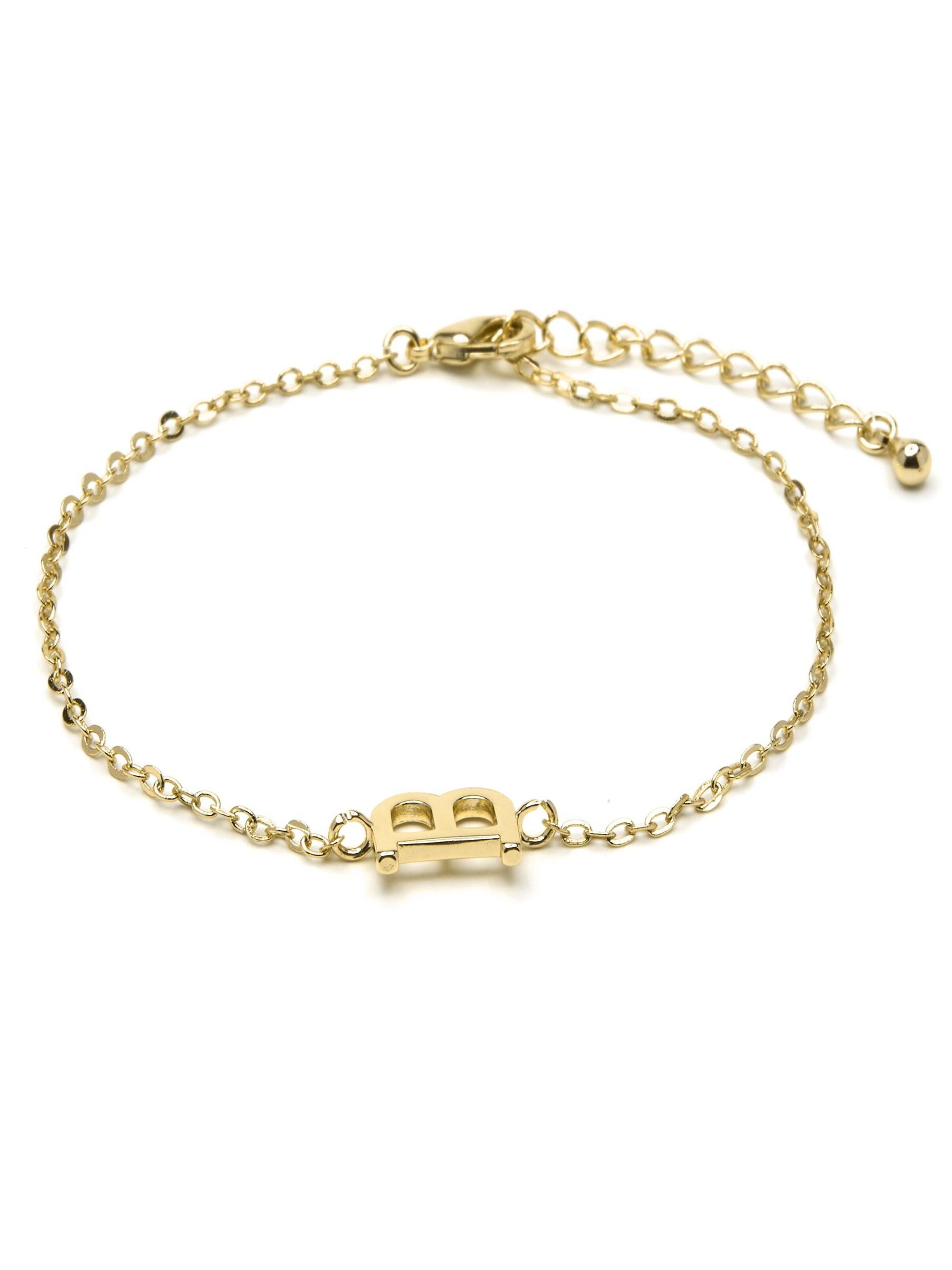 Luxenter Bracelet 'Alphabet B' in Gold: front