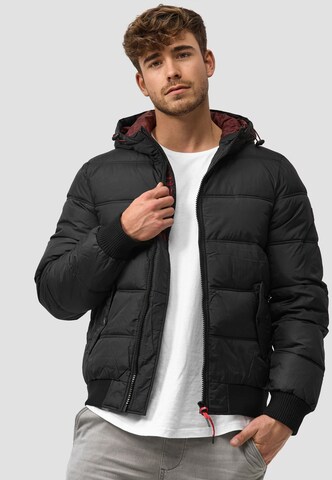 INDICODE JEANS Winterjas 'Adrian ZA' in Zwart: voorkant