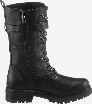 TOM TAILOR Lace-Up Boots in Black