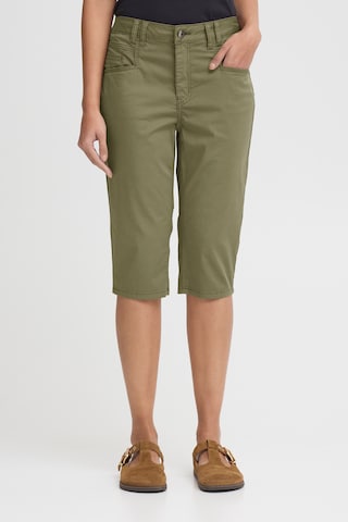 Pulz Regular Broek 'PZEVELYN' in Groen: voorkant