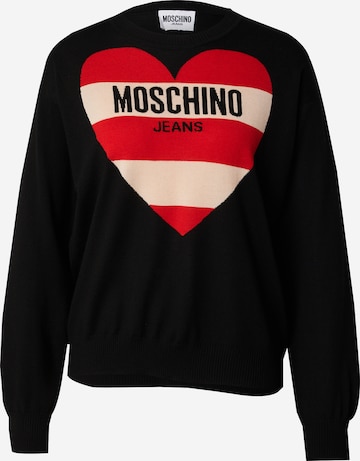 Pulover de la Moschino Jeans pe negru: față