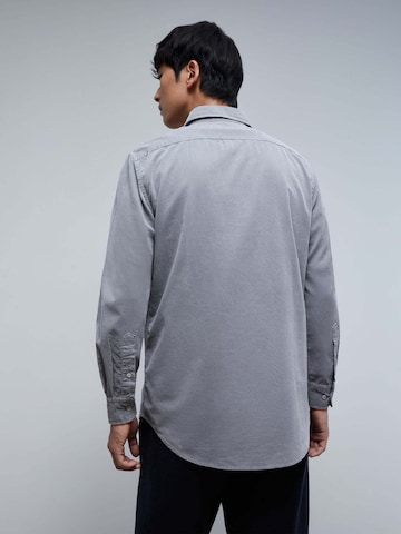 Scalpers Comfort fit Button Up Shirt 'Corduroy' in Grey