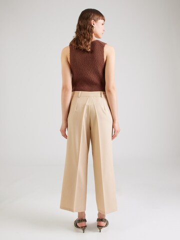 ABOUT YOU Wide leg Pleated Pants 'Gwen' in Beige