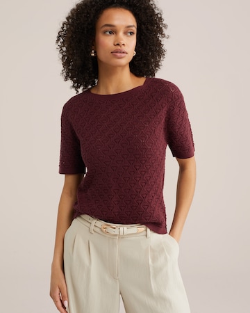 Pulover de la WE Fashion pe roșu: față