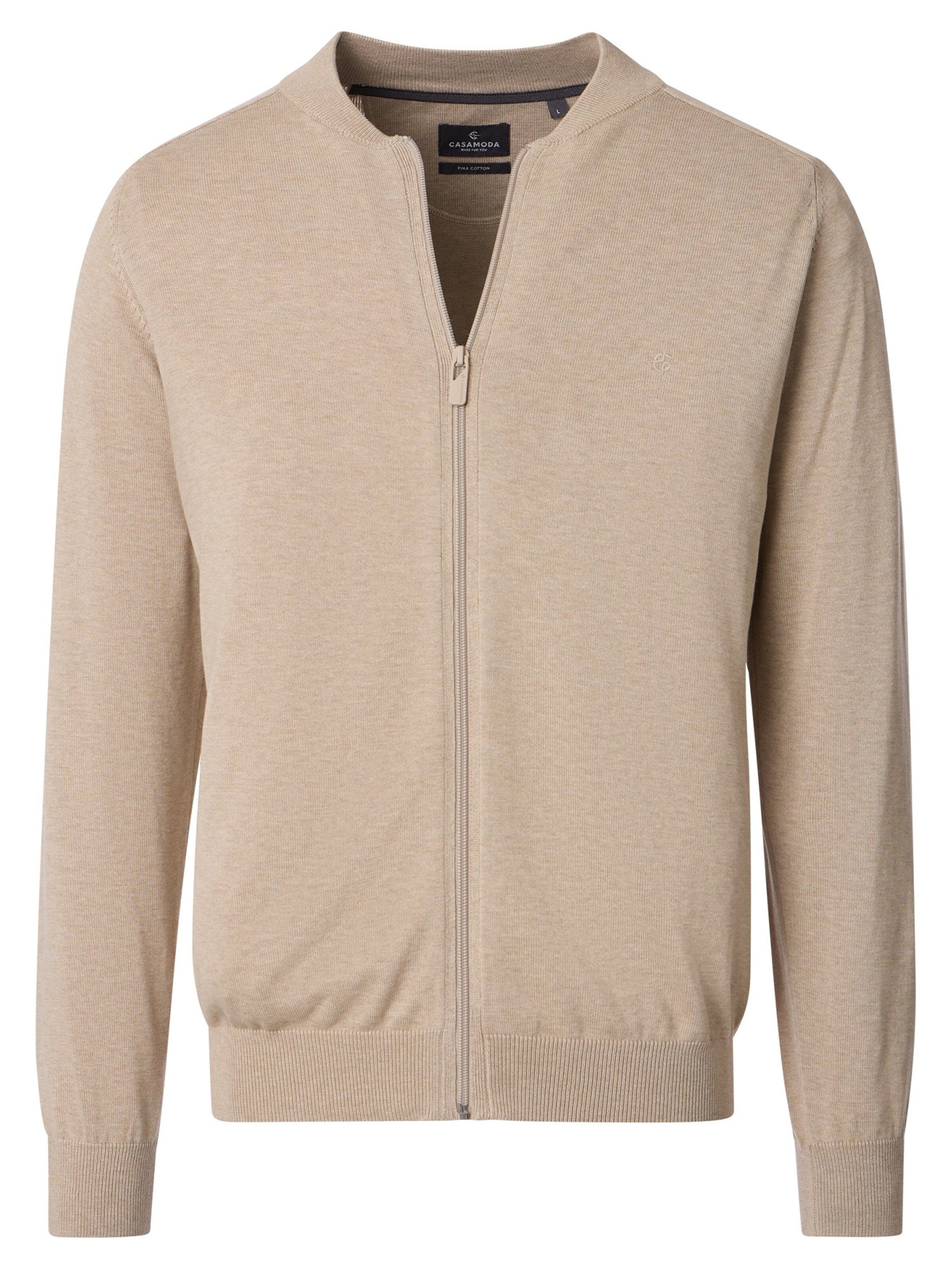 CASAMODA Knit Cardigan 'Basic' in Beige: front