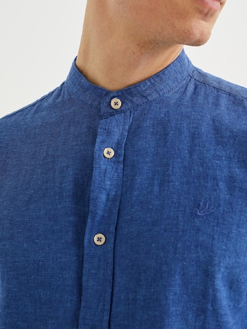 WE Fashion Slim fit Button Up Shirt in Blue