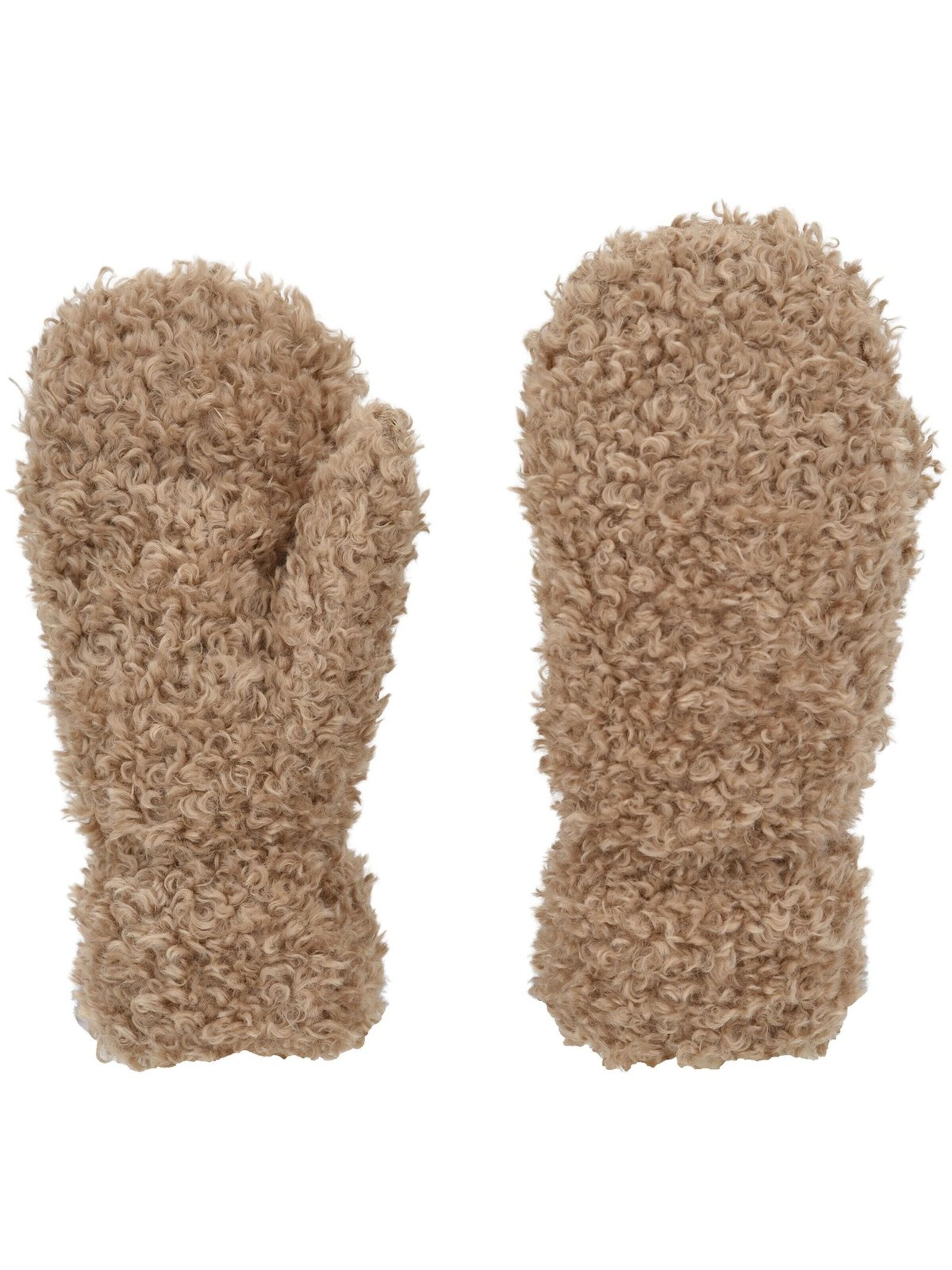 styleBREAKER Fäustlinge 'Teddy Fäustlinge mit Fleece Futter'‌‌‌‌‌‌‌‌‌ in Braun: Vorderseite