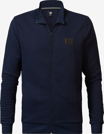 Petrol Industries Knit Cardigan 'Wavetide' in Blue: front