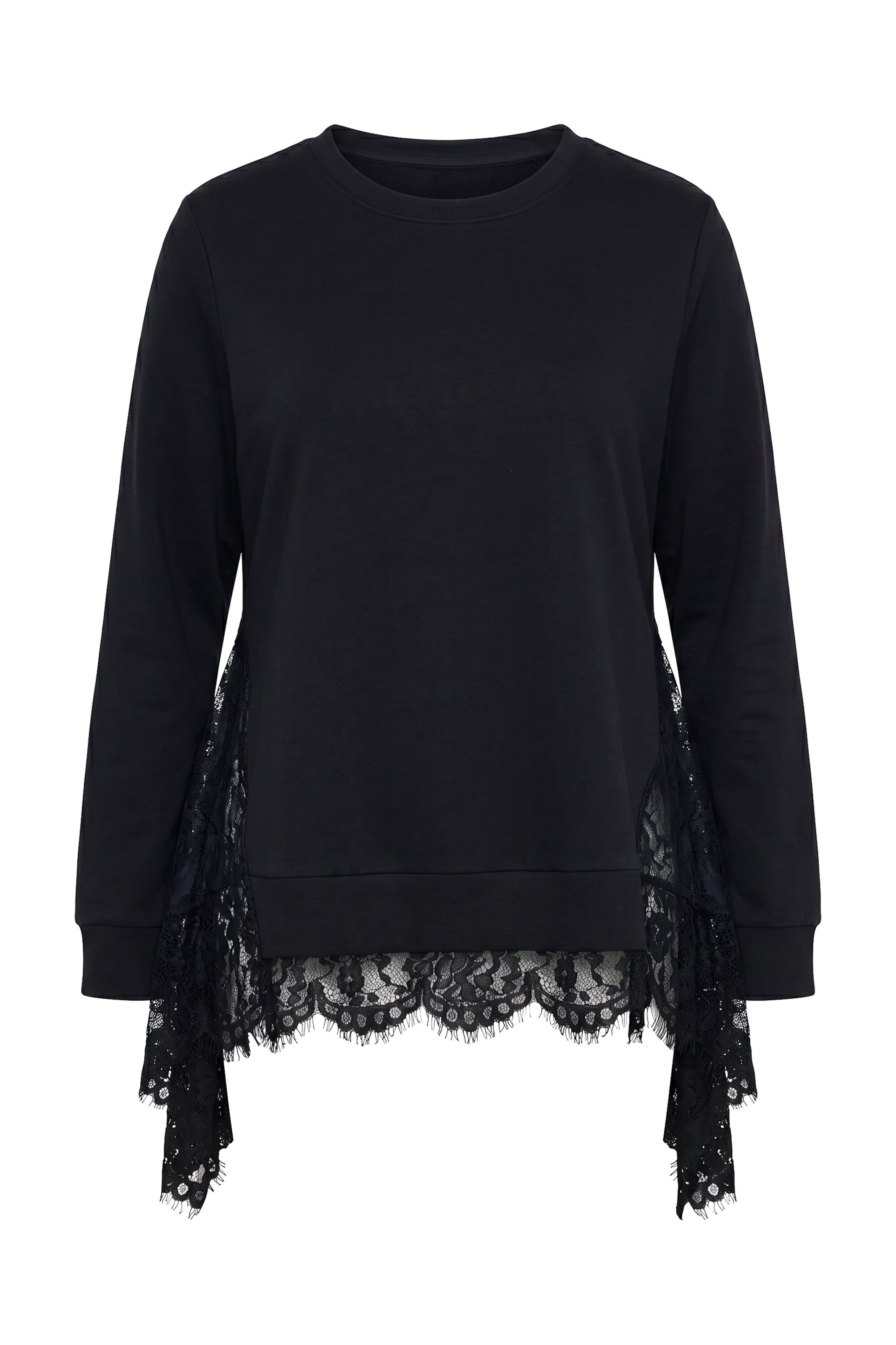 Ulla Popken Sweatshirt in M-L in de kleur Zwart, Productweergave