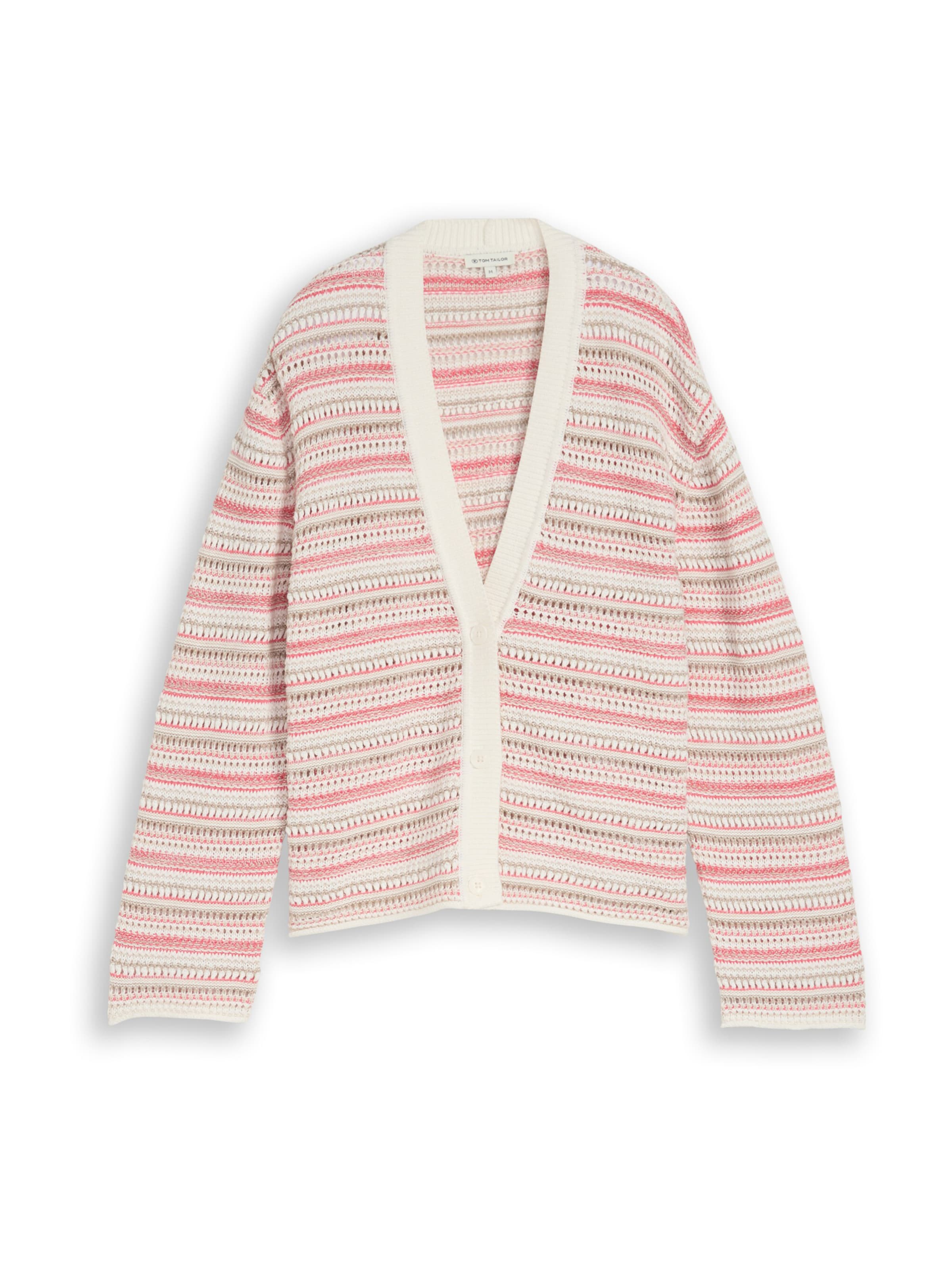 TOM TAILOR Strickjacke in Weiß: Vorderseite