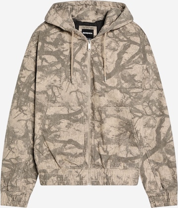 BershkaPrijelazna jakna - smeđa boja: prednji dio