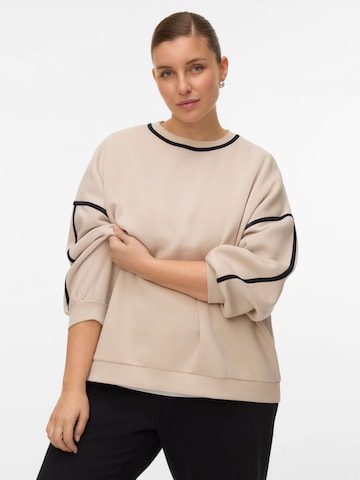 Vero Moda Curve Sweatshirt 'VMCShirley' in Beige: voorkant