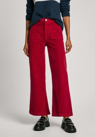 Pepe Jeans Flared Broek ' CELIA ' in Rood: voorkant