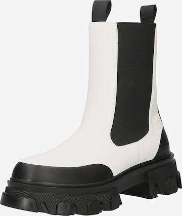 Public Desire Chelsea Boots in White: front