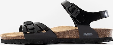 Bayton - Sandalias con hebilla 'Eos' en negro: frente