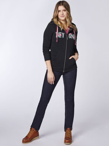 Oklahoma Jeans Sweatjacke in Schwarz