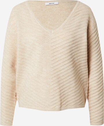 ABOUT YOU Sweater 'Lenni' in Beige: front