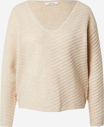 Pull-over 'Lenni' ABOUT YOU en beige : devant