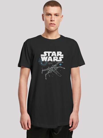T-Shirt 'Star Wars The Last Jedi X Wing' F4NT4STIC en noir : devant