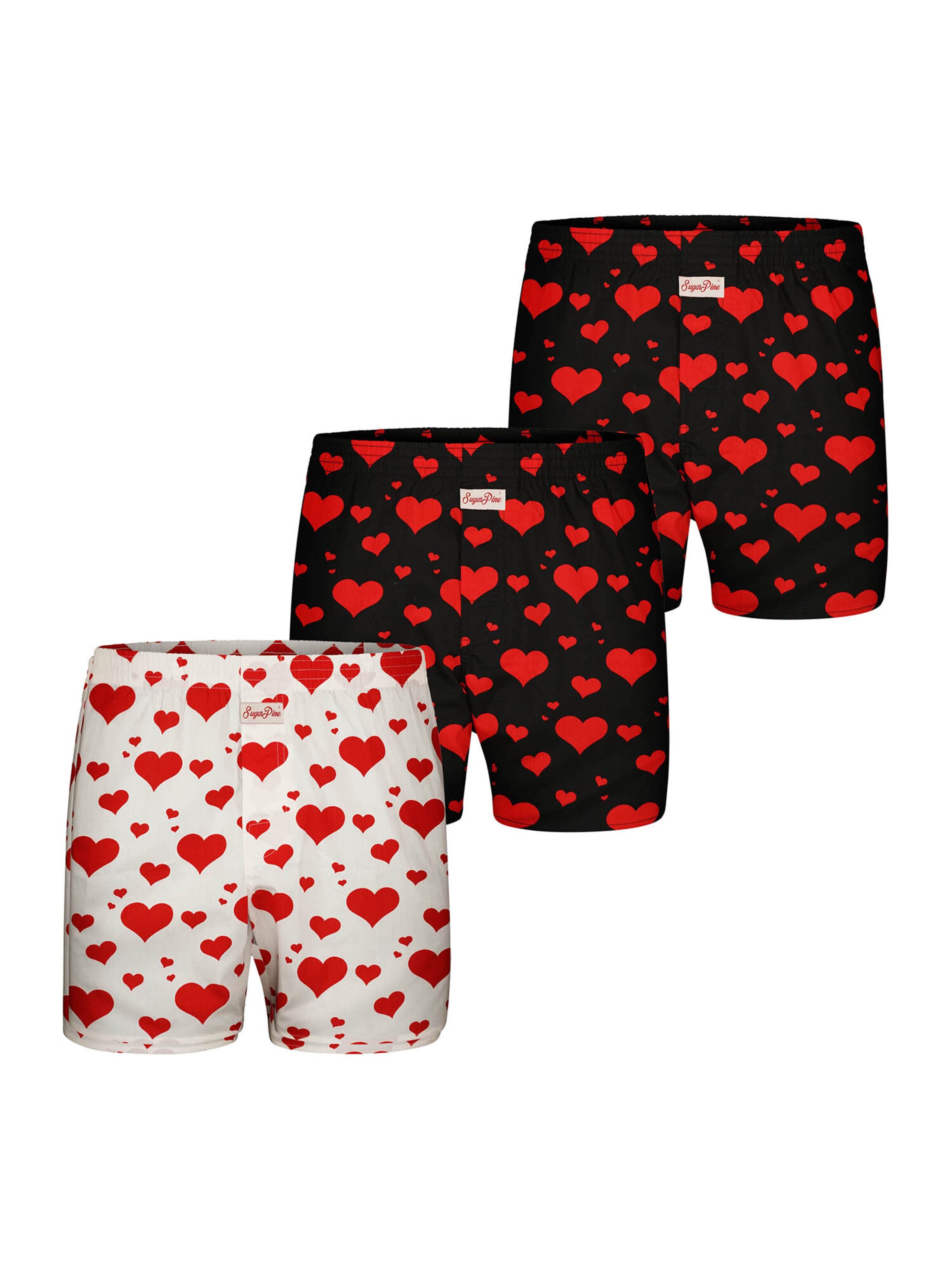 Sugar Pine Boxershorts ' Valentinstag ' in Zwart: voorkant