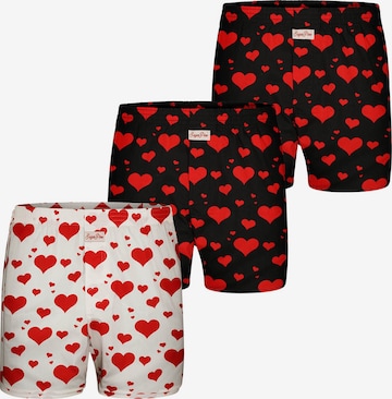 Sugar Pine Boxer shorts ' Valentinstag ' in Black: front