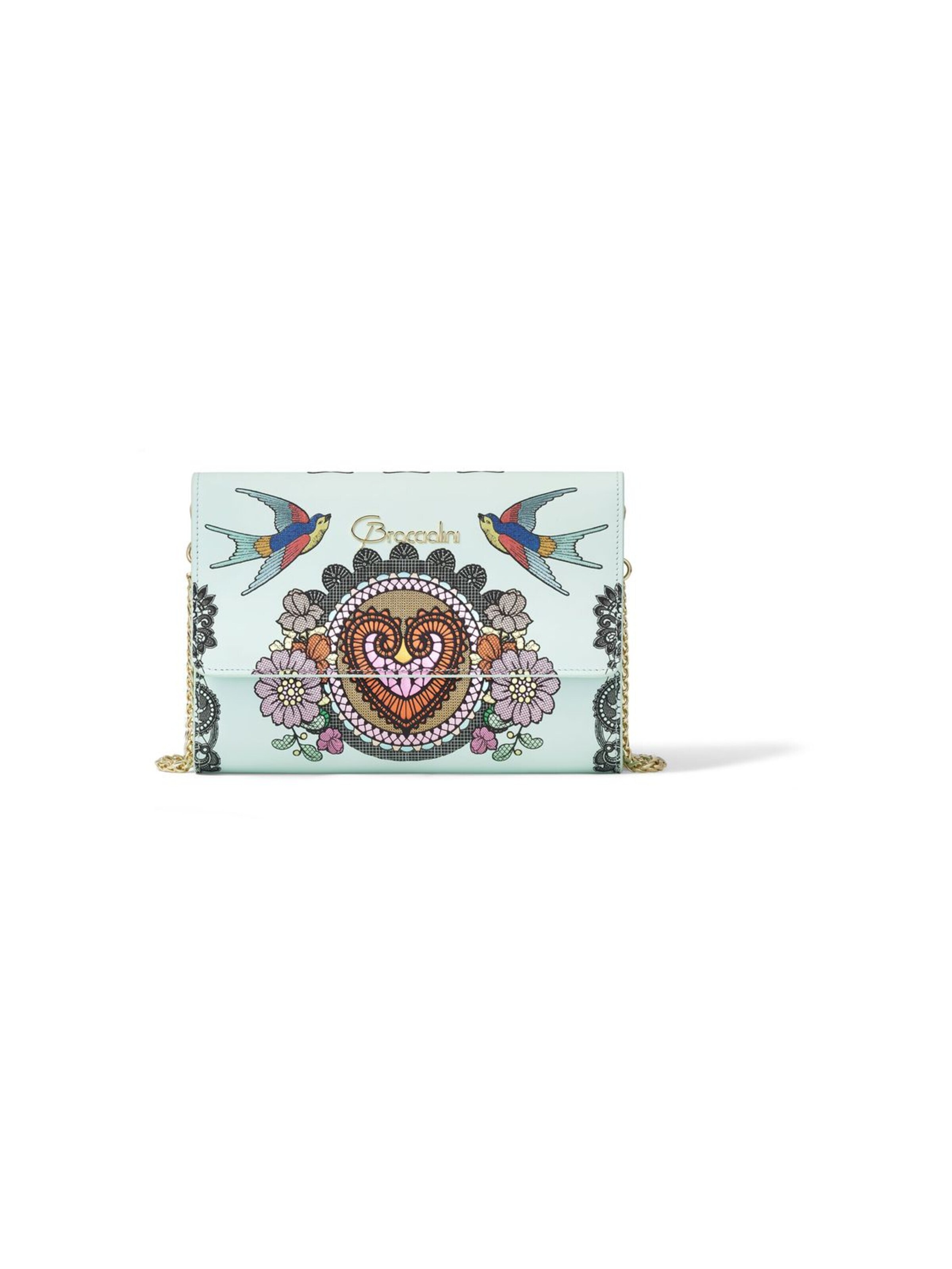 Braccialini - Bolso de noche 'Amor Latino' en azul: frente
