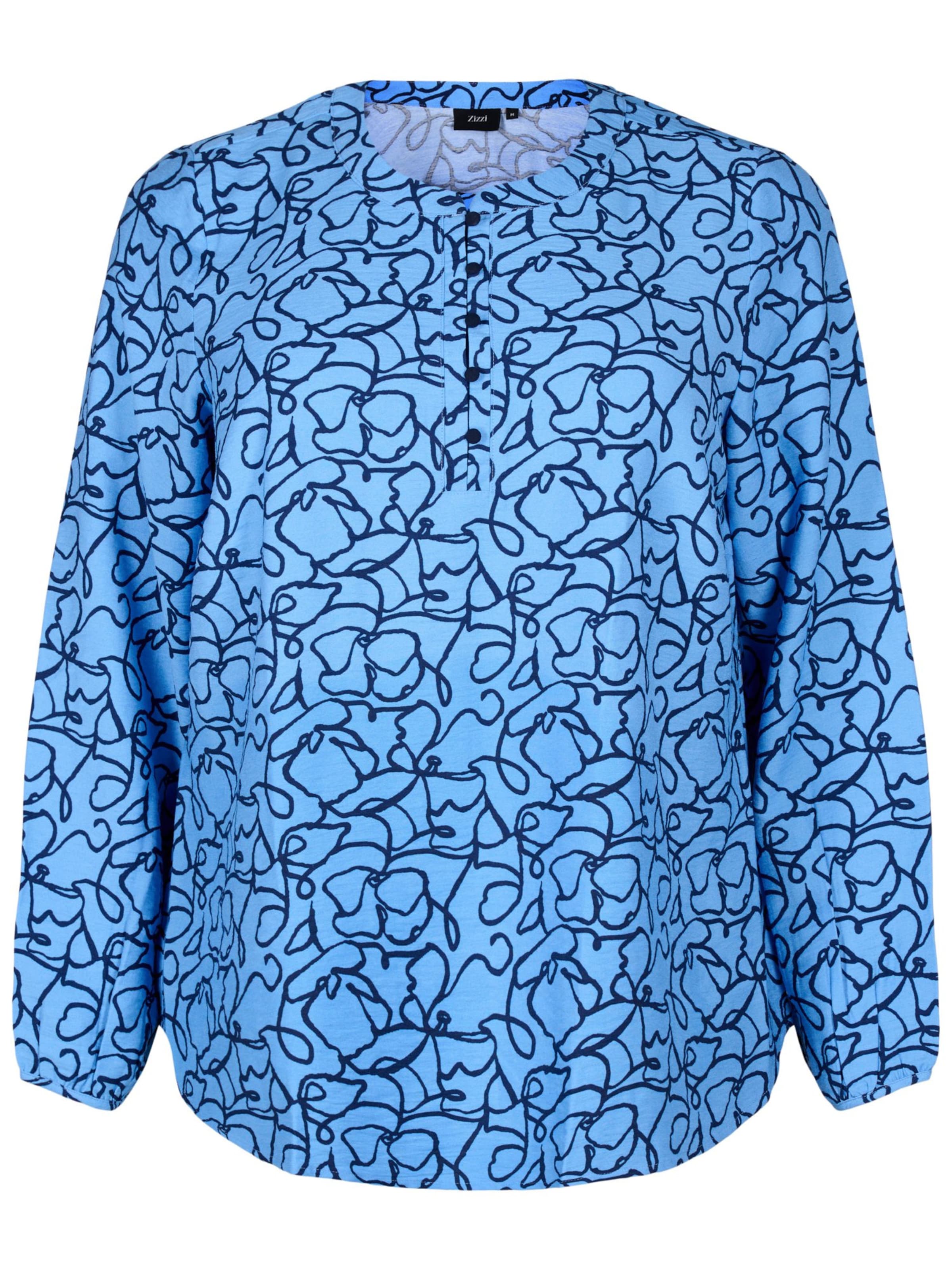 Zizzi - Blusa 'Caava' en azul: frente