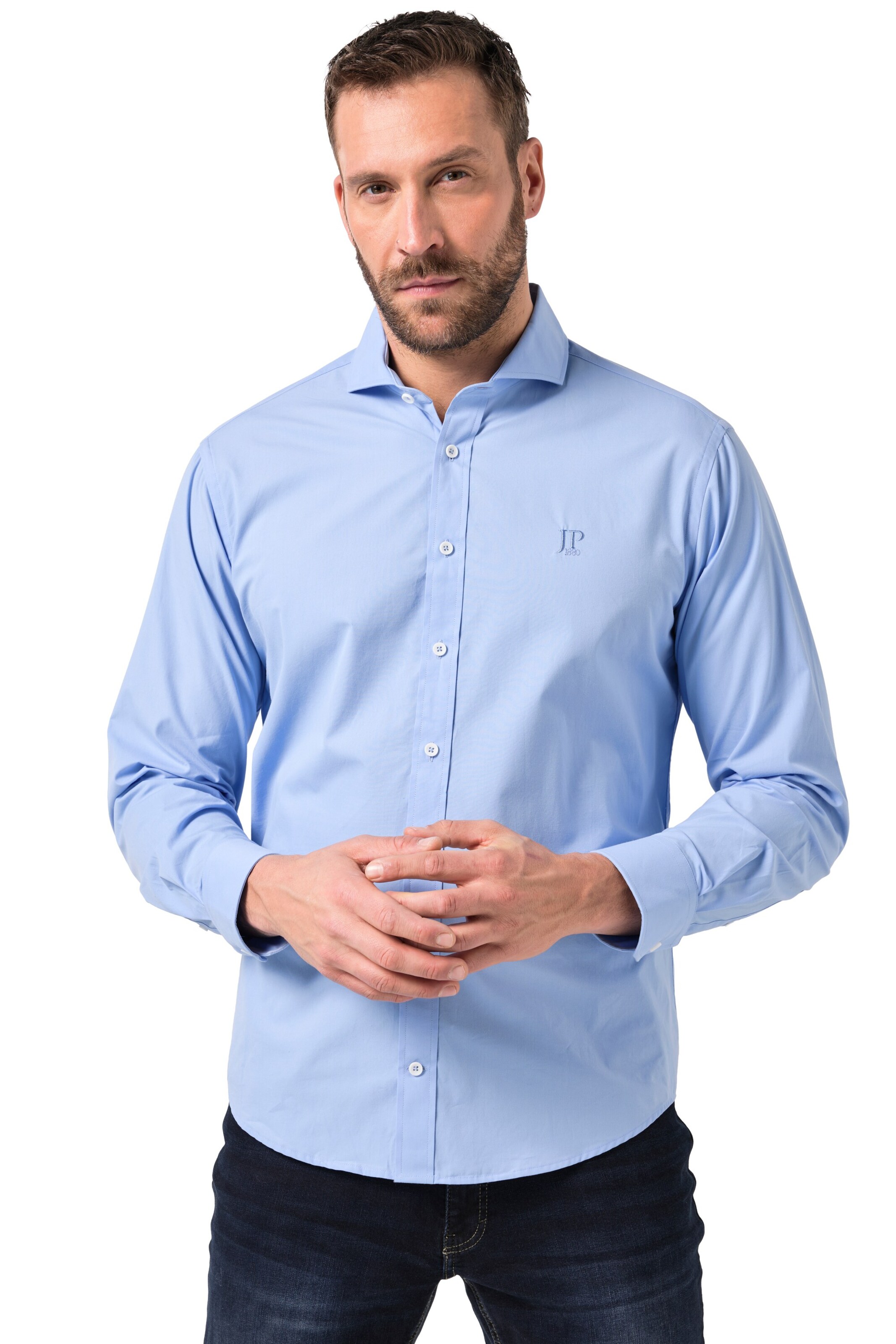 JP1880 Regular Fit Hemd in Blau: Vorderseite