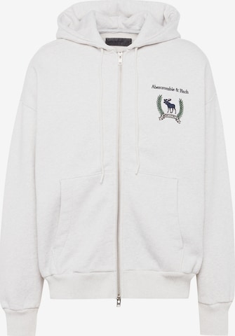 Abercrombie & Fitch - Sudadera con cremallera 'PREMIUM TECH' en blanco: frente