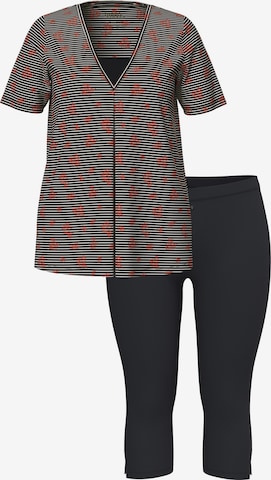 Ulla Popken Pyjama in Schwarz: Vorderseite