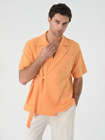 Antioch Regular fit Button Up Shirt in Orange