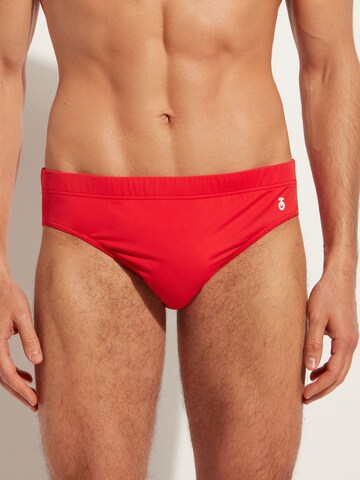 CALZEDONIA Swim Trunks in Red: front
