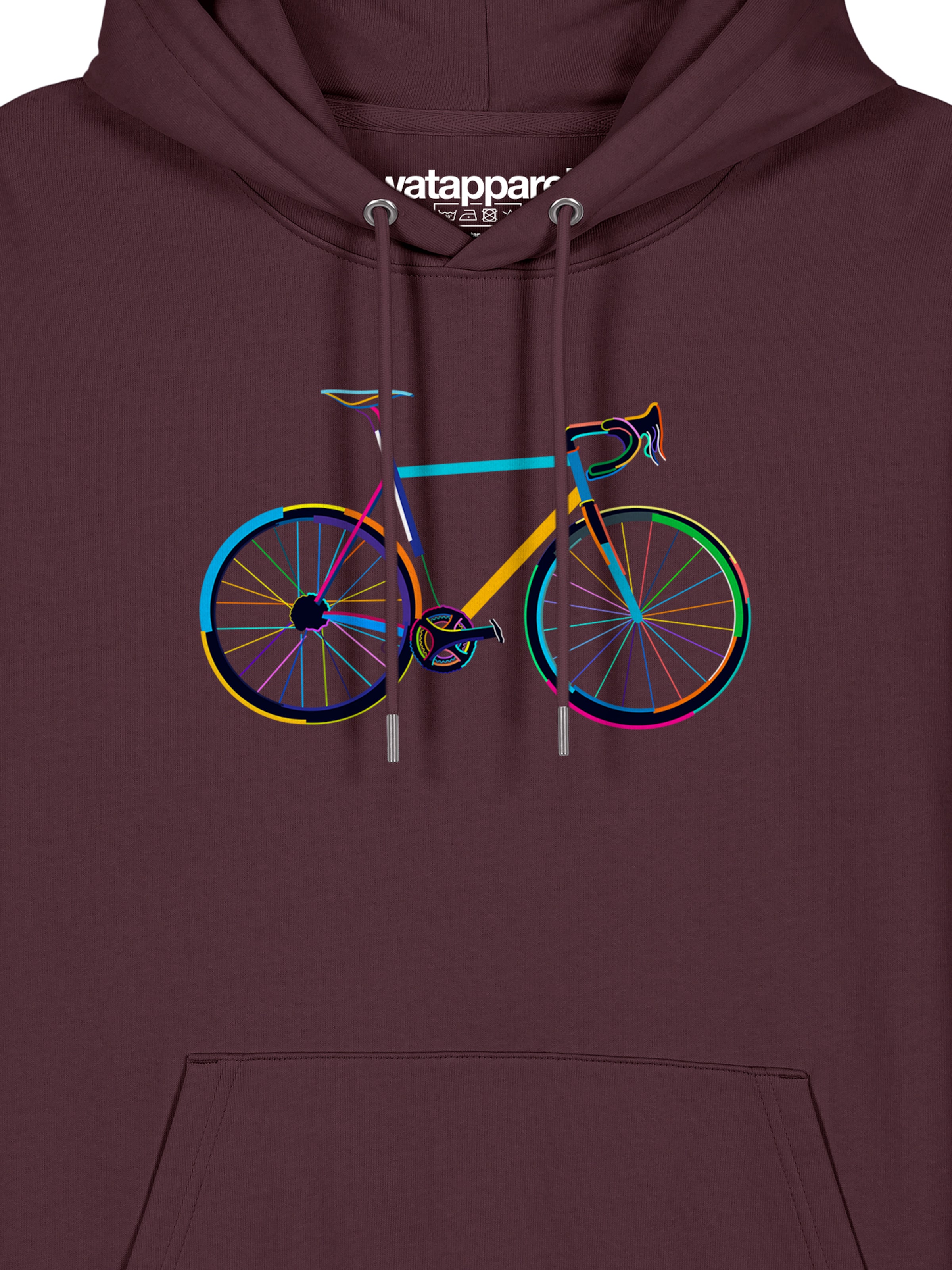 Sweat-shirt ' Fahrrad by night ' Watapparel en rouge