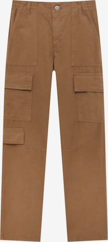 Regular Pantalon cargo Pull&Bear en marron : devant