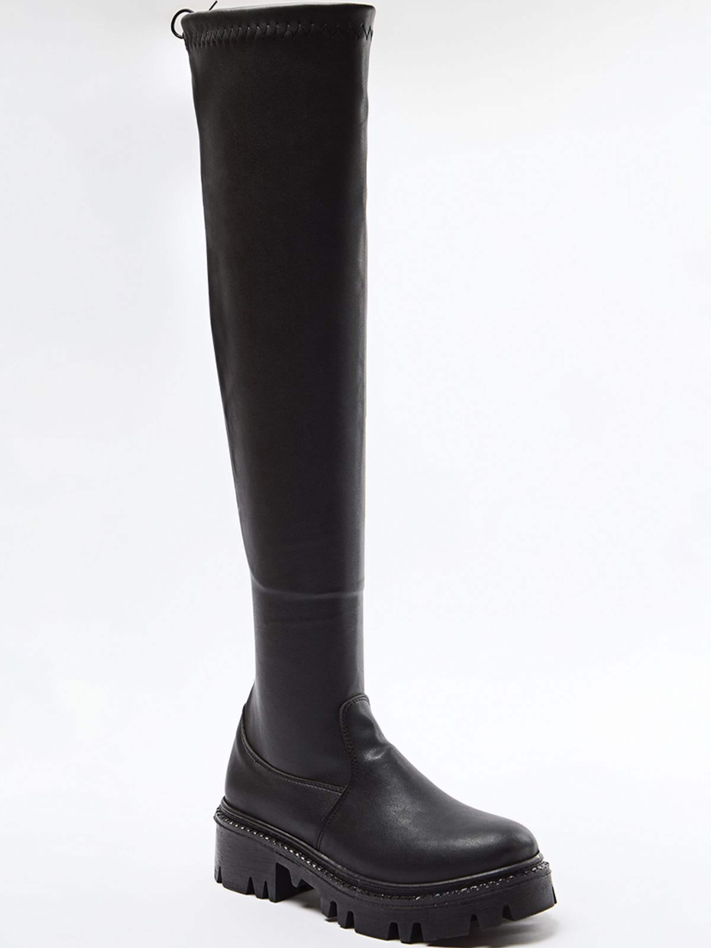 Tamaris Stiefel Schwarz Overknee Stiefel Sportlich Overknee