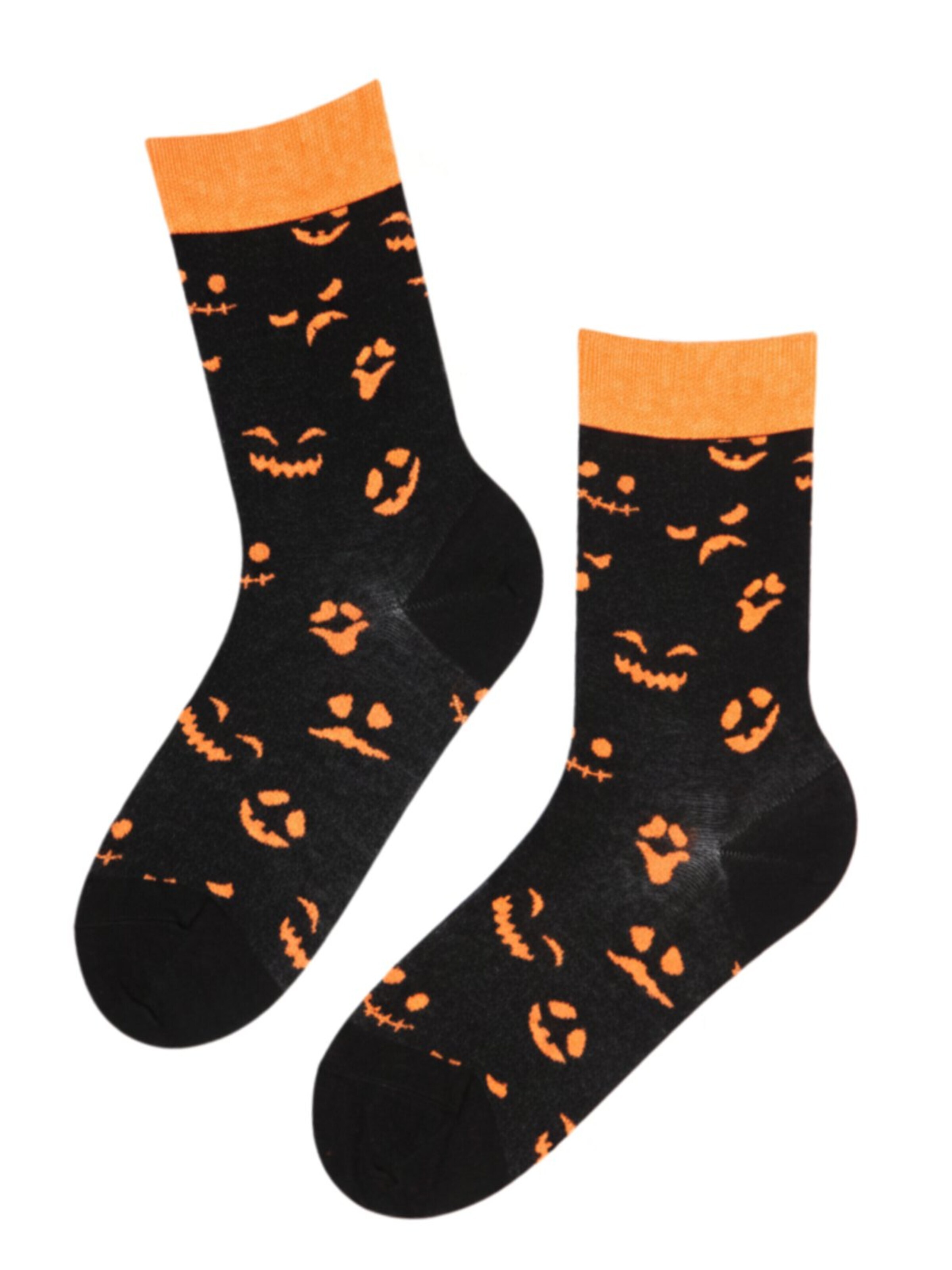 Sokisahtel Socken 'SCARYFACE Halloween socks with pumpkins'‌‌‌‌‌ in Schwarz: Vorderseite