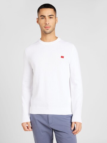 HUGO Sweater 'San Cassius C1' in White: front