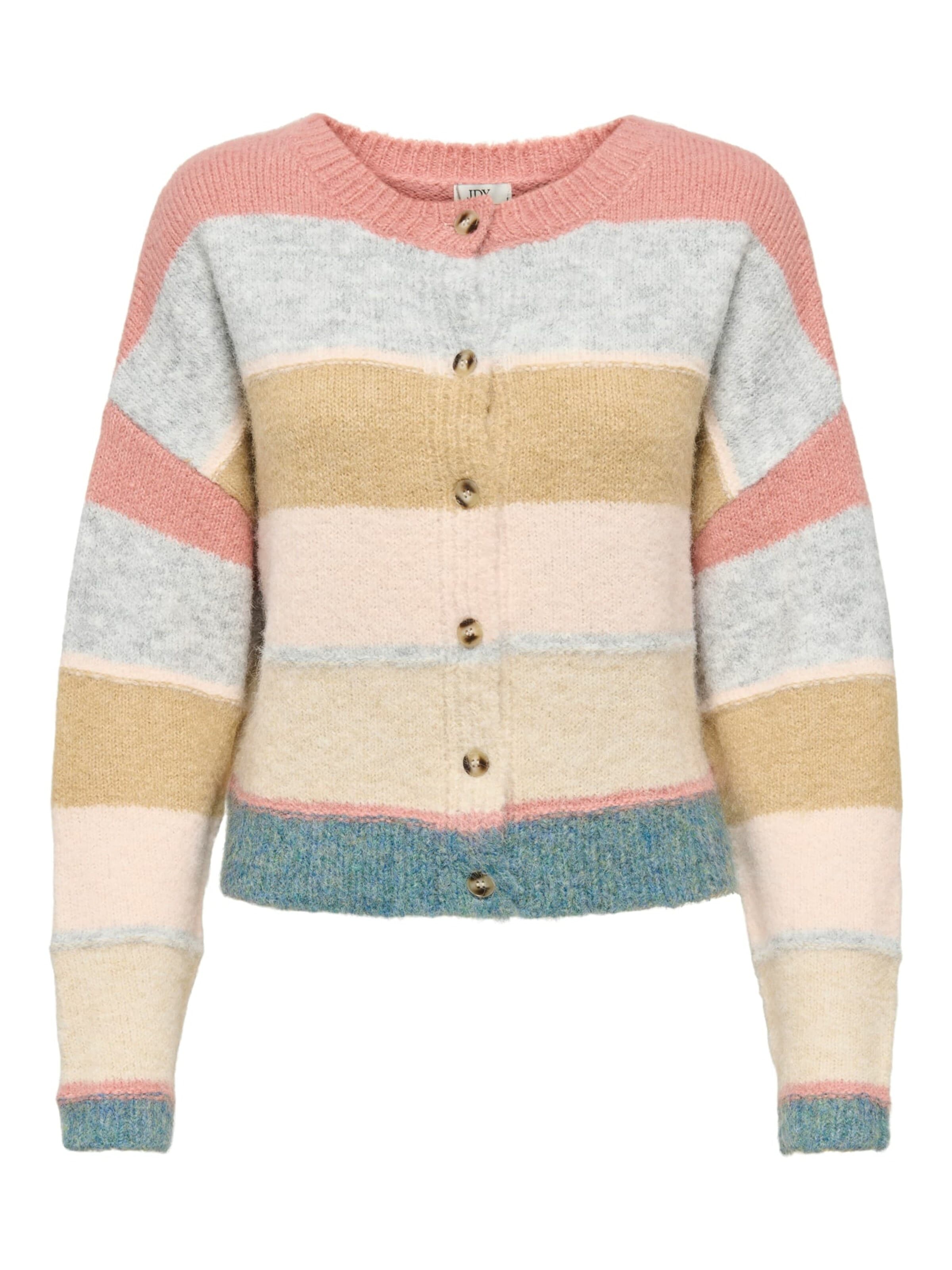Jaqueline de Yong Gebreid vest 'Cassidy' in Roze: voorkant