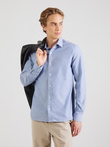 Coupe slim Chemise MOS MOSH en bleu : devant