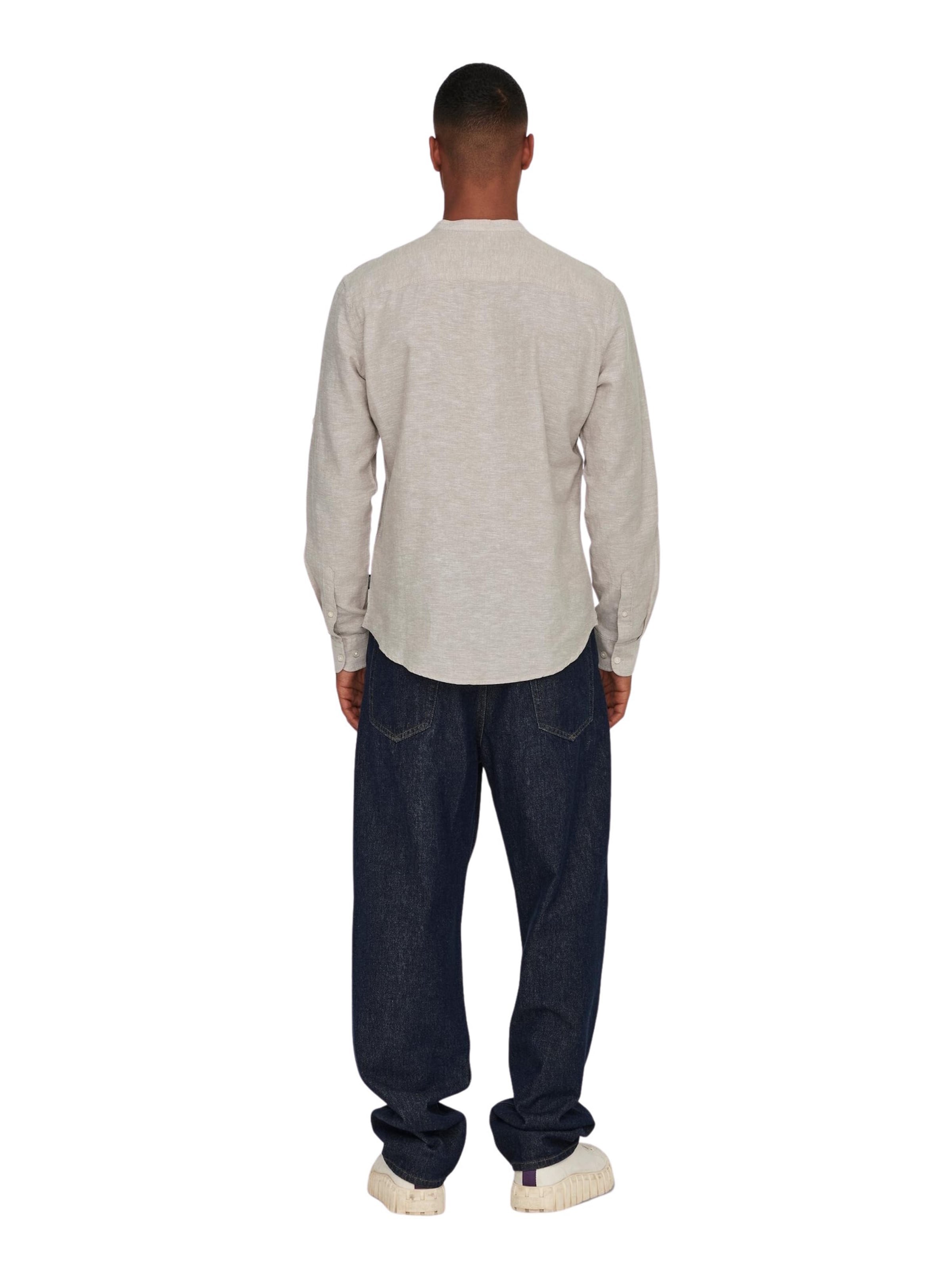 Only & Sons Slim Fit Риза 'Caiden' в бежово