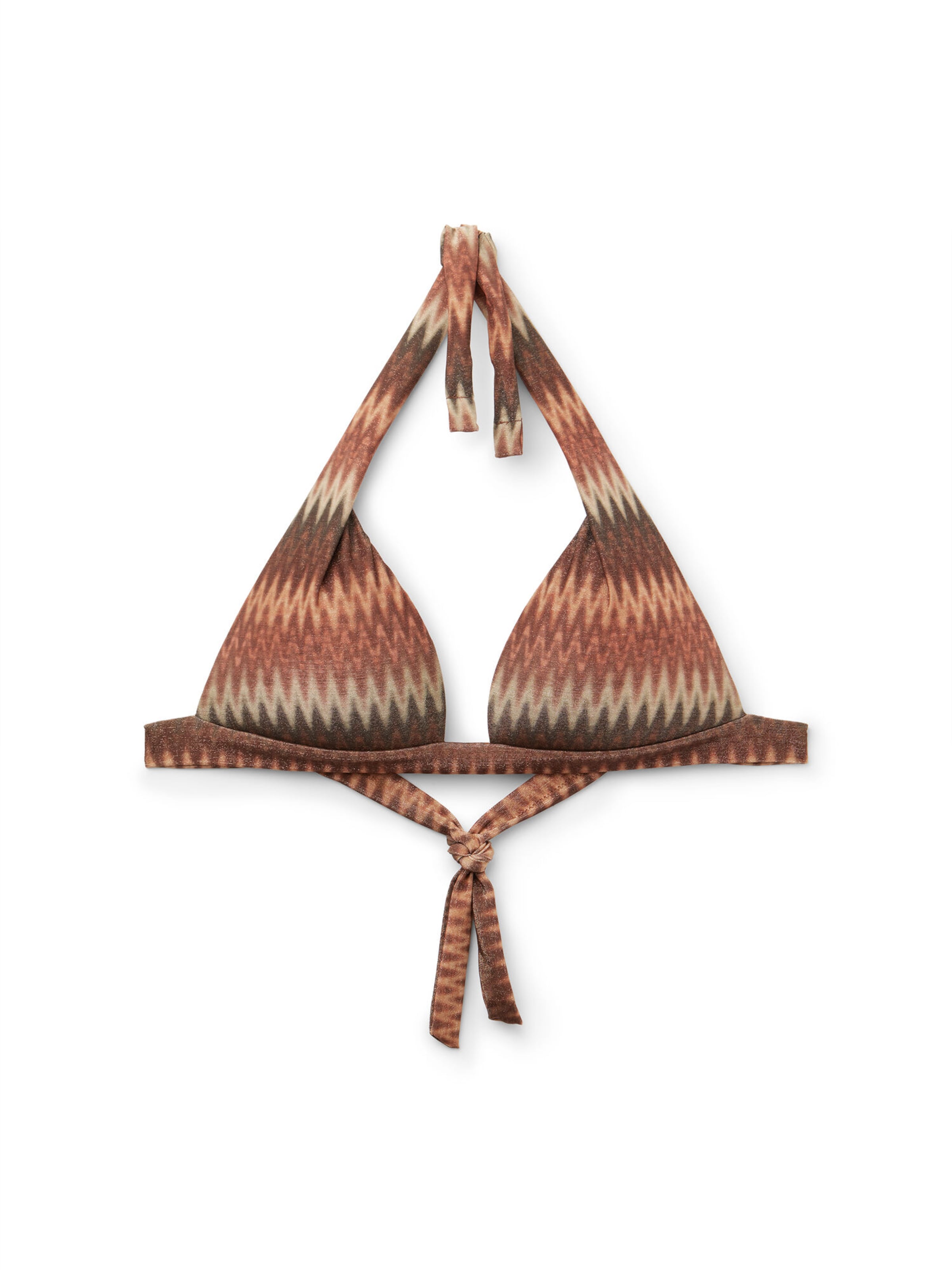 CALZEDONIA Triangle Bikini Top 'Golden Chevron' in Brown: front